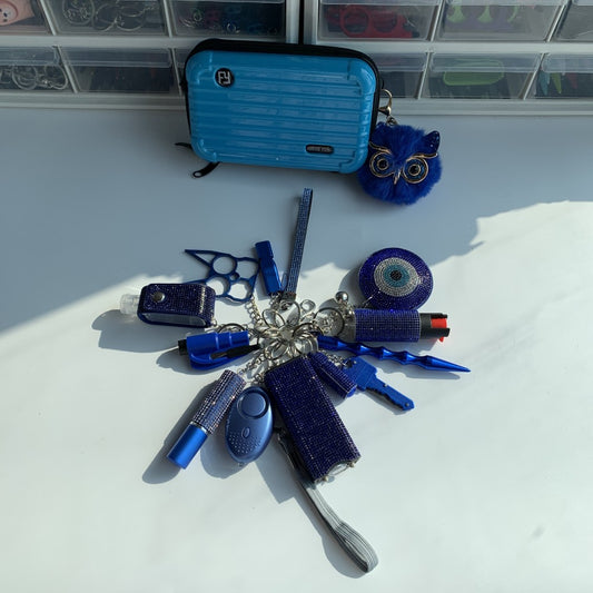 Set de 15 Llaveros Azul Rayo - Diseño Brillante y Moderno