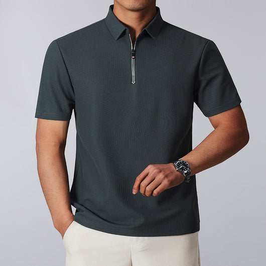 Camisa Casual Hombre Cuello Alto con Cierre - Manga Corta Transpirable - Image 20