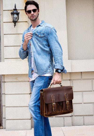 Maletín de Cuero Retro para Hombre - Estilo Ejecutivo Portátil - Image 2