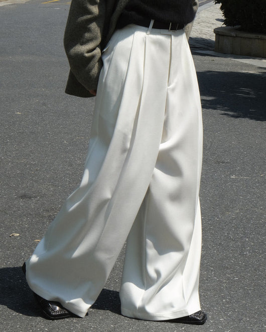Pantalón de Traje Mujer con Pliegues 3D y Corte Holgado Elegante - Image 20