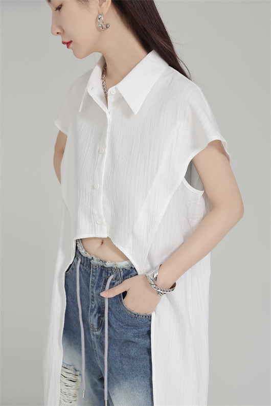 Cardigan Corto Irregular para Mujer - Manga Corta Versátil - Image 13