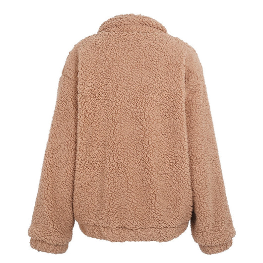 Abrigo Oversized de Lana Sintética Esponjosa - Invierno Cálido para Mujer - Image 4