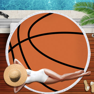 Toalla de Playa Estampado Baloncesto Redondo - Image 3