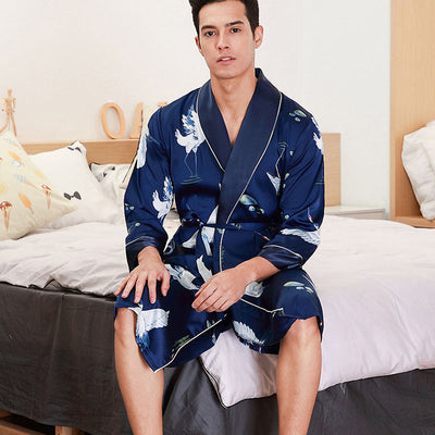 Bata de Seda para Hombre - Pijama Largo Premium para Casa