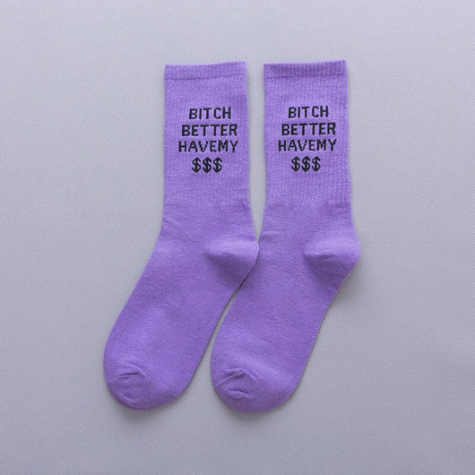 Calcetines de Pareja Alphabet Personality en Algodón - Image 6