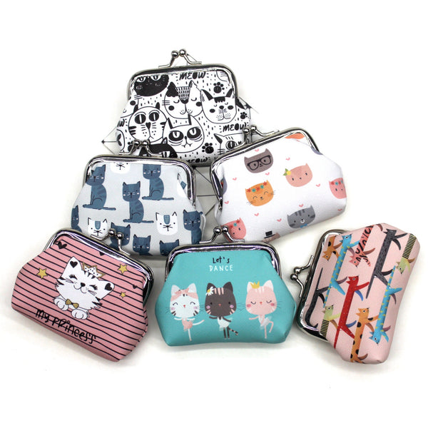 Monedero con Estampado de Gatos