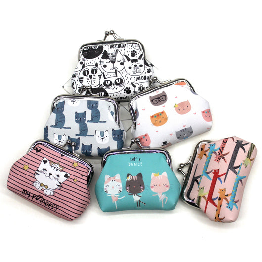 Monedero con Estampado de Gatos