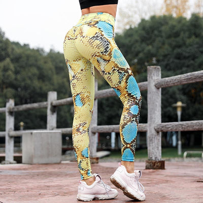 Leggins Yoga con Estampado de Serpiente 7 Colores - Cintura Alta Deportiva