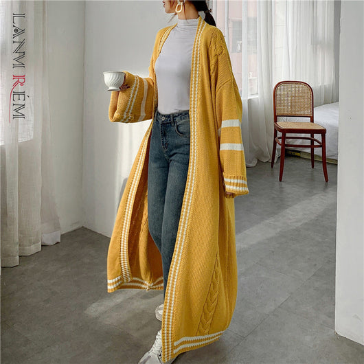 Cardigan Oversized de Punto Grueso Largo hasta la Rodilla para Mujer - Image 2