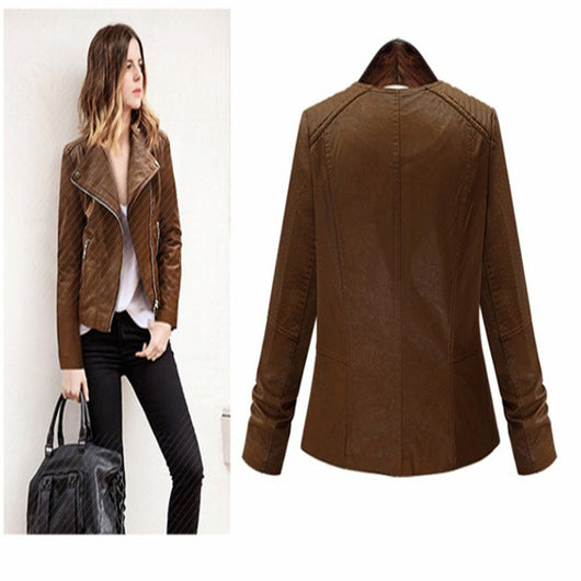 Chaqueta de Cuero Fina Estilo Locomotora - Image 9