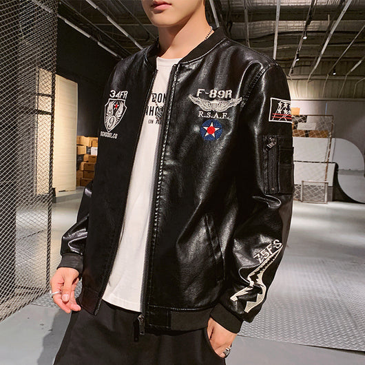 Chaqueta de Cuero para Motociclista con Bordados Exclusivos - Image 4