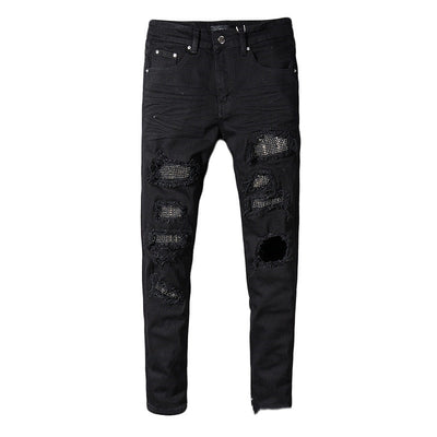 Jeans Negros con Detalles de Bigotes de Gato - Image 3