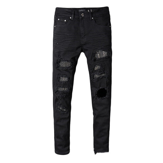 Jeans Negros con Detalles de Bigotes de Gato - Image 3