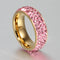 Anel de Aço Titânio Joias Diamante Pegajoso Completo Anel de Diamante Completo Rosado 10