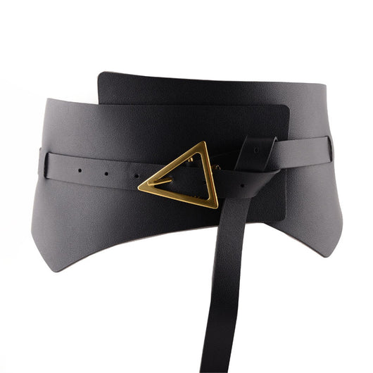 Cinturón Ancho de Cuero Sintético PU con Hebilla Triangular para Mujer - Image 6