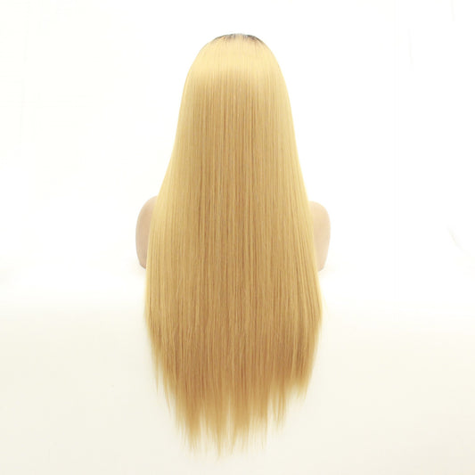 Peluca Frontal de Encaje Sintético Cabello Liso Largo - Image 2