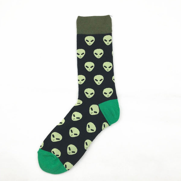 Calcetines Largos de Algodón para Hombre - Diseño Geométrico Jacquard