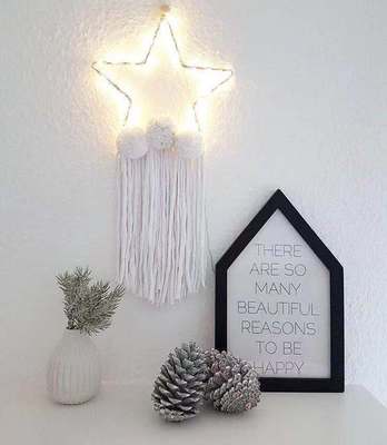 Tapiz de Pared con Estrella de Cinco Puntas Iluminada
