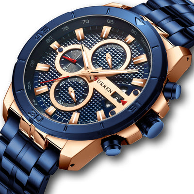 Reloj Multifuncional de Cuarzo con Calendario y Correa de Acero para Hombre - Image 4