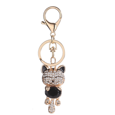Llavero Gato de la Suerte con Cristal y Esmalte - Accesorio Elegante para Mujer - Image 5
