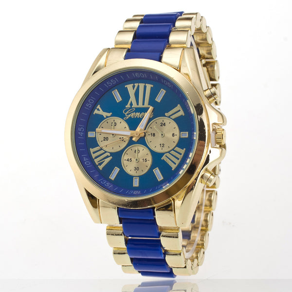 Reloj de Pulsera WISH Elegante con Tres Esferas y Correa de Acero