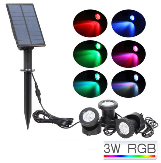 Luz Subacuática Solar Multicolor