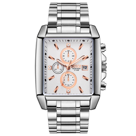Reloj de Acero Inoxidable con Correa Cuadrada para Hombre - Image 11