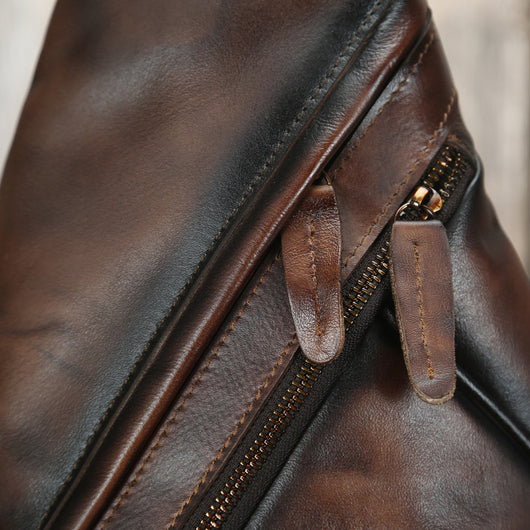 Mochila de Cuero Vintage con Bandolera Diagonal - Estilo Clásico - Image 21
