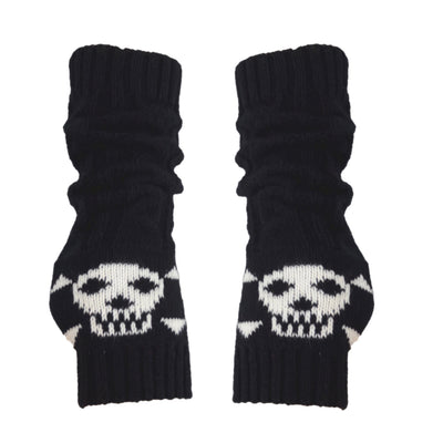 Guantes Tejidos Calavera Mitad de Dedo - Abrigo Medio