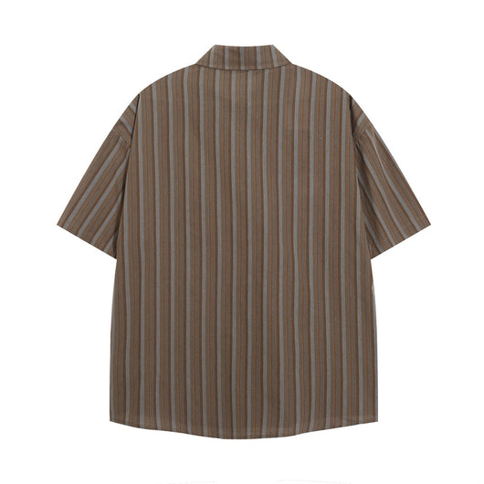 Camisa Suelta de Rayas Verticales para Hombre - Image 10