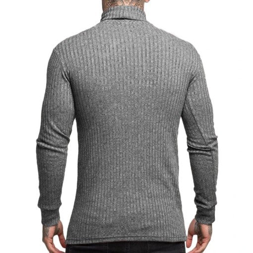 Suéter Casual para Hombre con Cuello Alto y Textura Trenzada - Image 15
