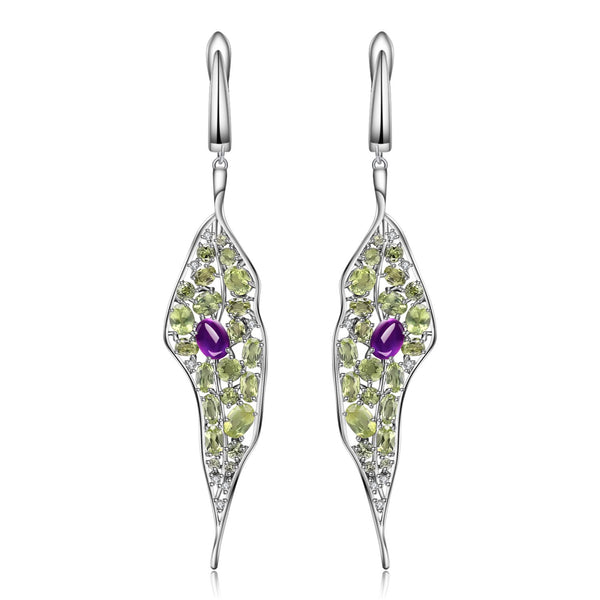Aretes Personalizados de Amatista y Olivino para Mujer - Image 2