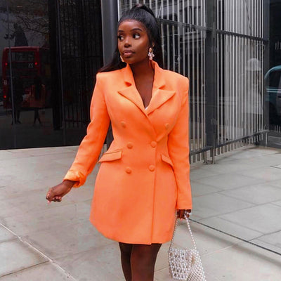 Gabardina Larga Clásica de Color Sólido para Mujer - Image 3