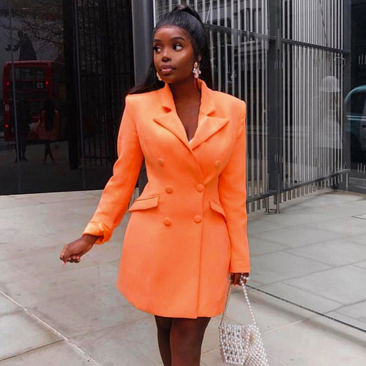 Gabardina Larga Clásica de Color Sólido para Mujer - Image 3