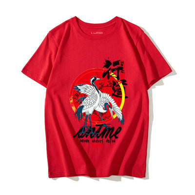 Camiseta suelta estampada con diseño de olas para hombre - Image 12