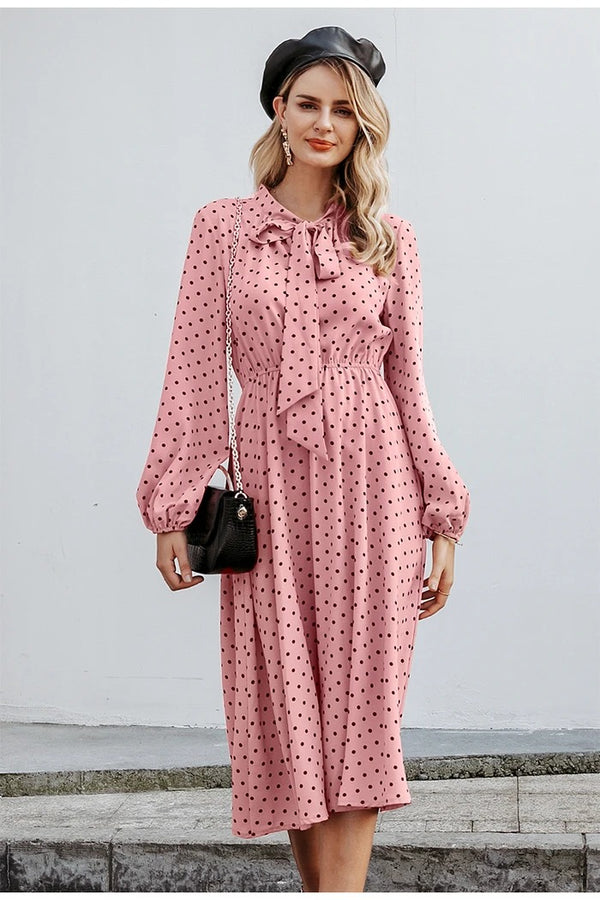 Vestido Rosa con Lunares para Mujer