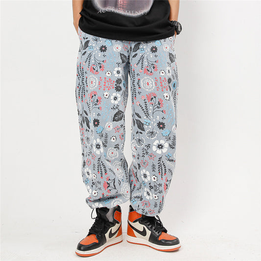 Jeans Estampados con Diseño Floral Doodle para Hombre