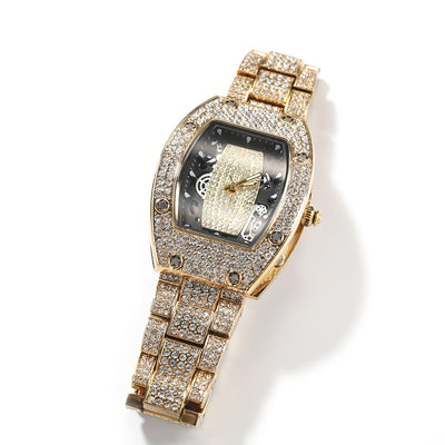Reloj de Cuarzo Hip Hop Diseño Minimalista con Diamantes a Juego - Image 16