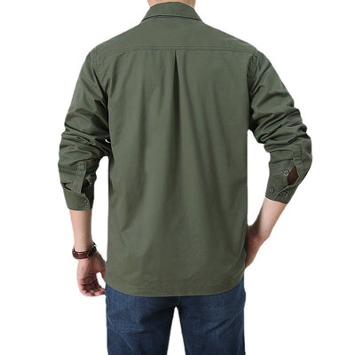 Camisa Manga Larga Casual Hombre Talla Grande - Ligera Cuatro Estaciones - Image 5