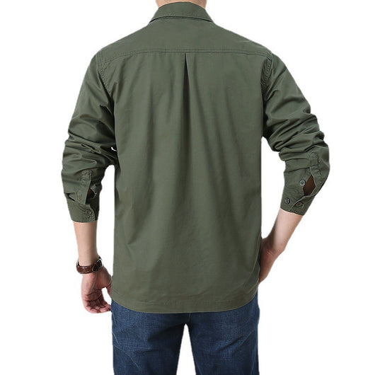 Camisa Manga Larga Casual Hombre Talla Grande - Ligera Cuatro Estaciones - Image 5