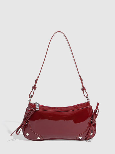 Bolso Bandolera Cuadrado Pequeño con Doble Moño - Diseño Minimalista Liso - Image 49