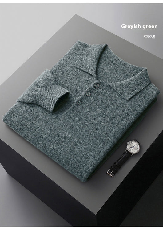 Suéter Polo de Lana para Hombre - Comodidad Casual Premium - Image 29
