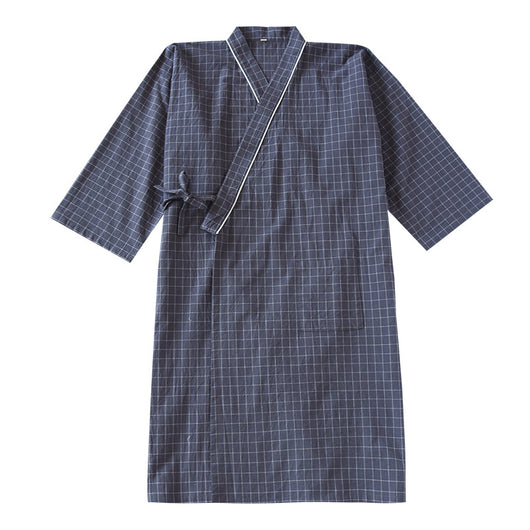 Bata Kimono Japonesa de Algodón Gasa para Hombre - Primavera Verano - Image 5