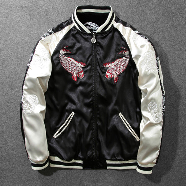 Chaqueta de Béisbol Bordada Heavy Industries Estilo Yokosuka para Hombre