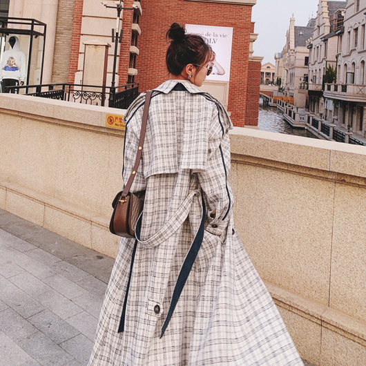 Abrigo Tipo Trench Cuadrille Retro Casual Diosa del Temperamento - Image 13