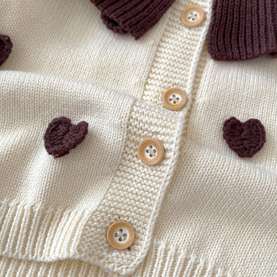 Cardigan Infantil con Corazones Tejidos - Manga Larga - Image 20