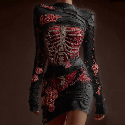 Falda Hip Estampado Digital Calavera Skull para Mujer - Image 11