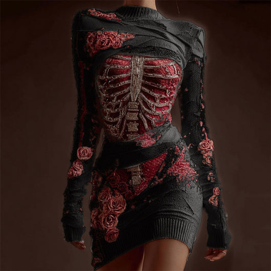 Falda Hip Estampado Digital Calavera Skull para Mujer - Image 11