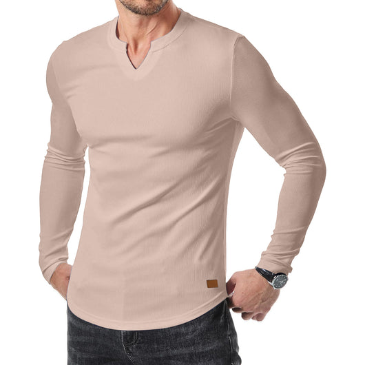 Camiseta Manga Larga Hombre Otoño Invierno - Diseño Sólido Casual - Image 5