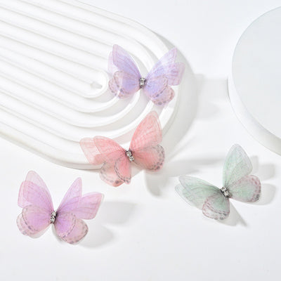 Diadema Tocado Mariposa con Malla Floral Doble Capa Diamante - Image 23